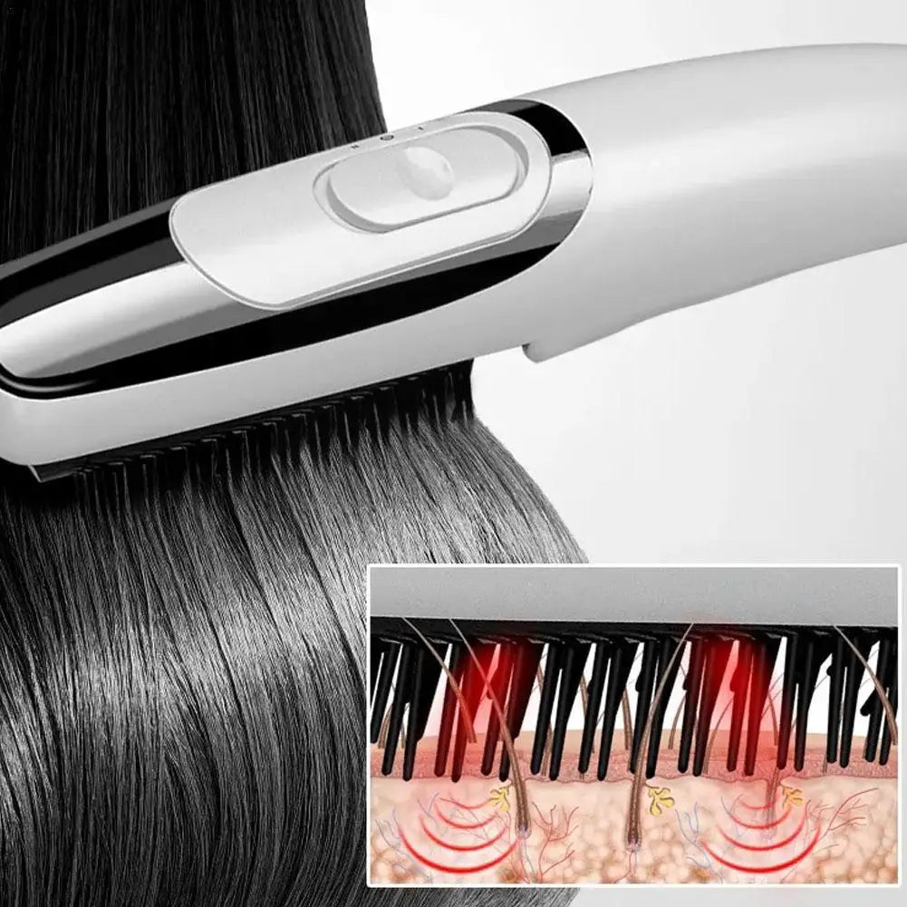 Cepillo Anticaída con Luz Infrarroja y Vibración – Estimula el Crecimiento del Cabello